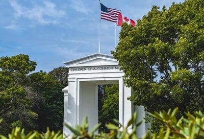 Monument in Peace Arch Park in Blaine, WA