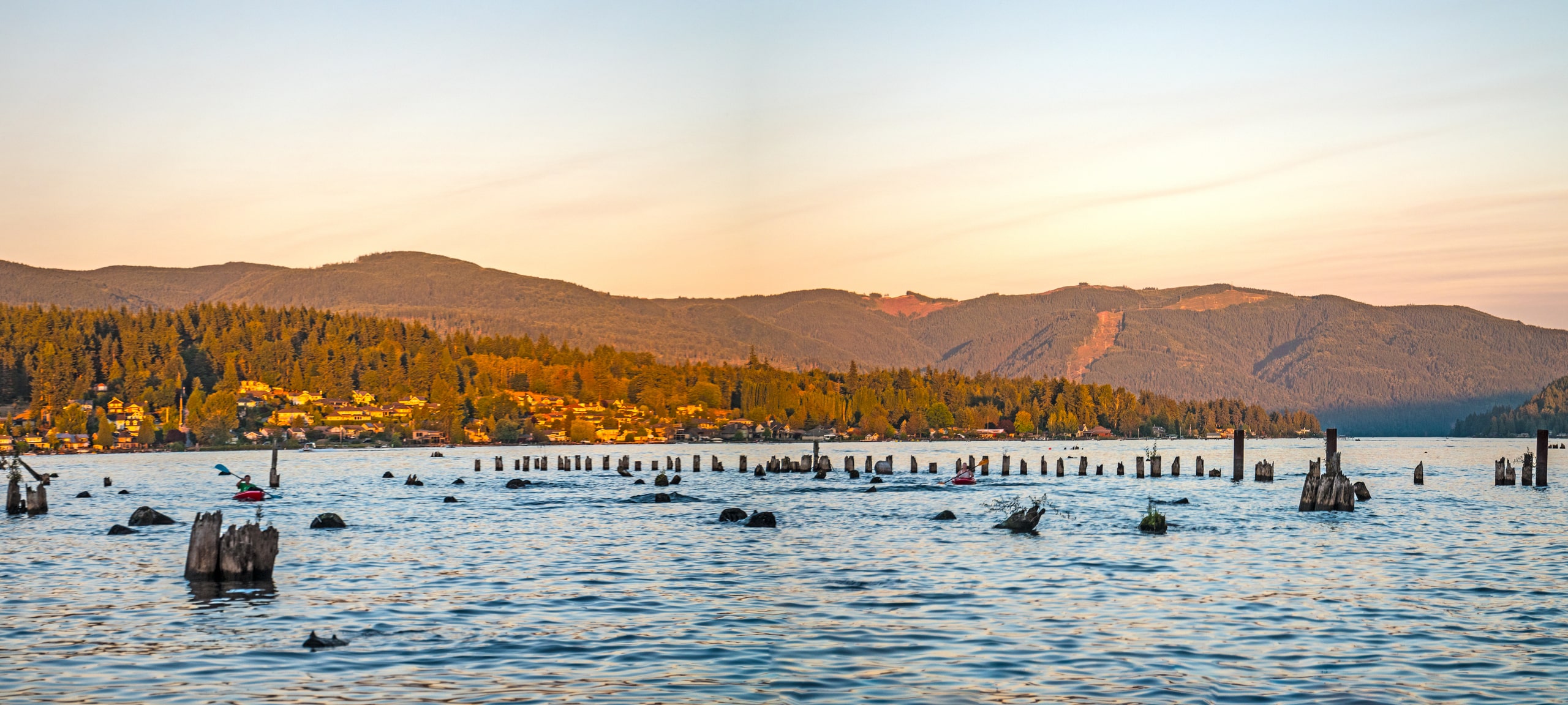 Silver Beach neighborhood and Lake Whatcom from Bloedel Donovan Park